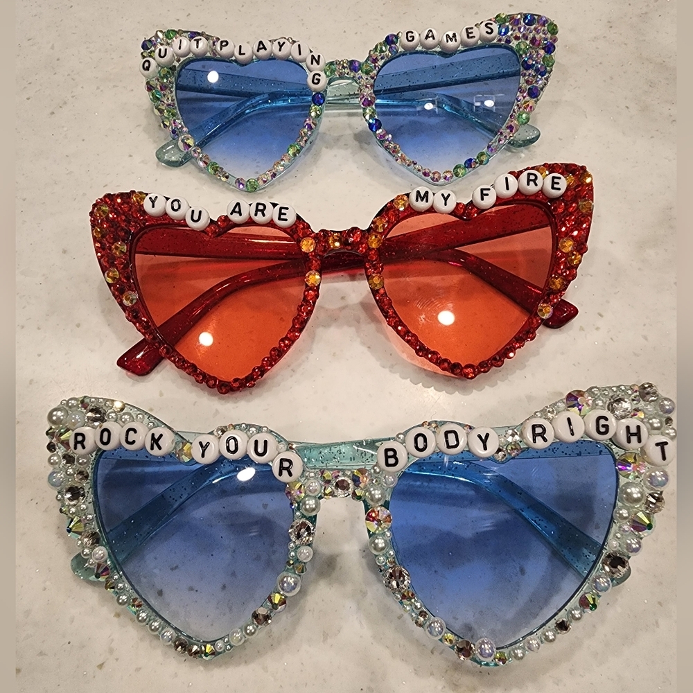 Backstreet Boys Bling Heart Sunglasses Crystal Sphere Tour Custom Rock Your Body - Picture 12 of 13